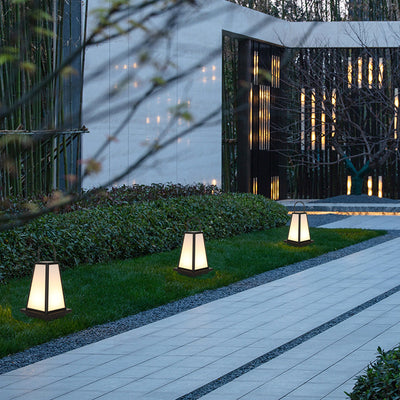 Contemporary Industrial Solar Iron Acrylic 1-Light Outdoor Post Light For Garden