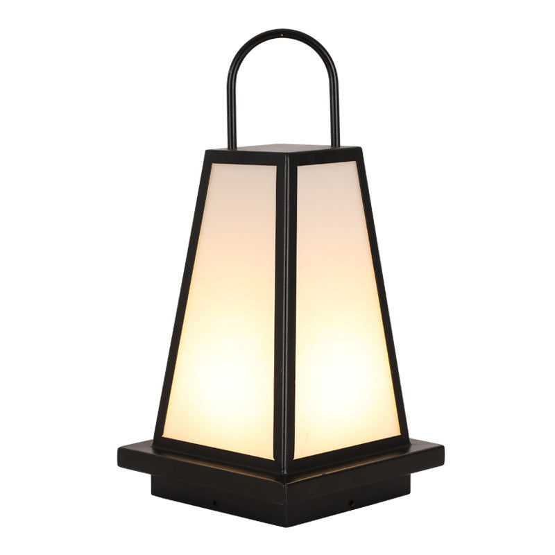 Contemporary Industrial Solar Iron Acrylic 1-Light Outdoor Post Light For Garden
