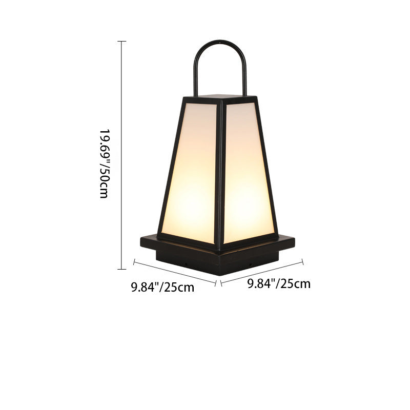 Contemporary Industrial Solar Iron Acrylic 1-Light Outdoor Post Light For Garden