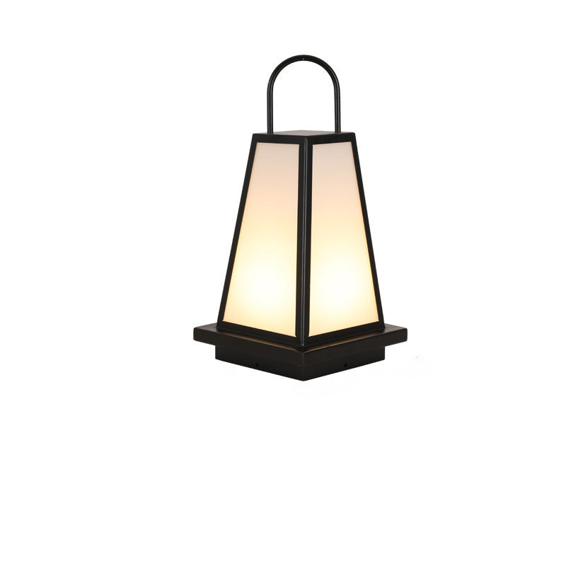 Contemporary Industrial Solar Iron Acrylic 1-Light Outdoor Post Light For Garden