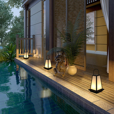 Contemporary Industrial Solar Iron Acrylic 1-Light Outdoor Post Light For Garden