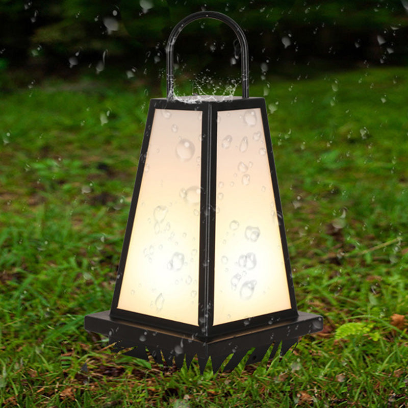 Contemporary Industrial Solar Iron Acrylic 1-Light Outdoor Post Light For Garden