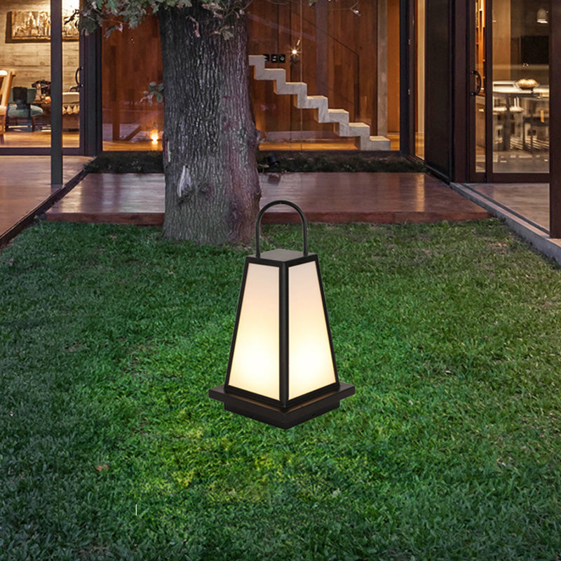 Contemporary Industrial Solar Iron Acrylic 1-Light Outdoor Post Light For Garden