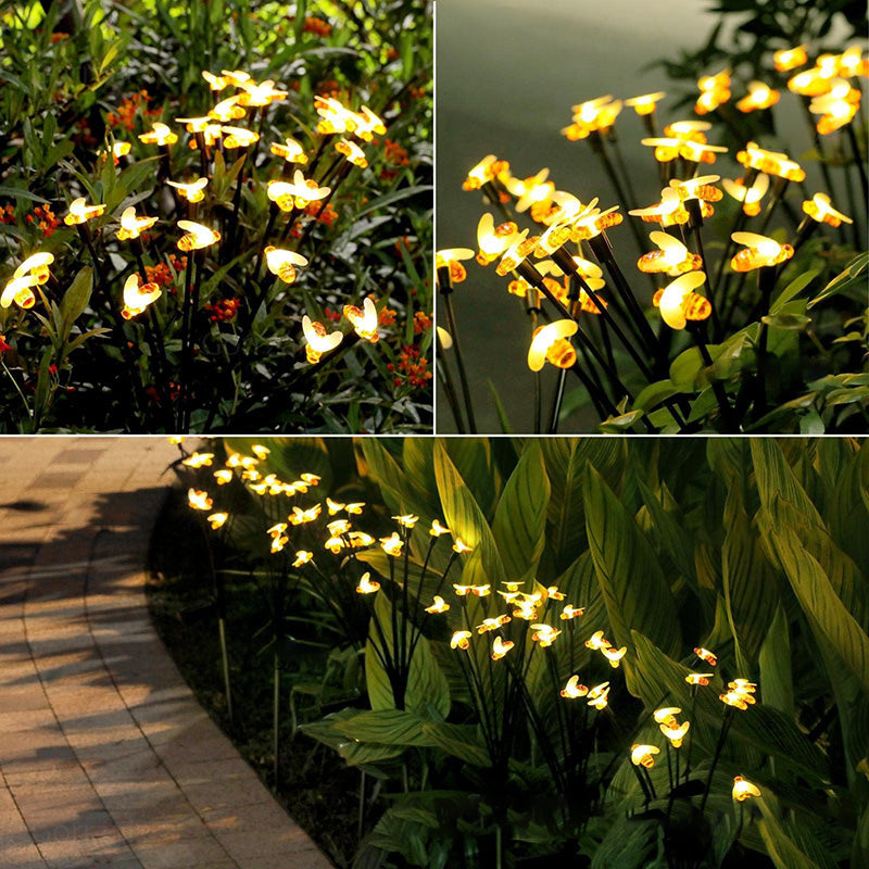 Moderne Art Deco PVC Solar 20 Licht Simulation Biene Outdoor Rasen LED Boden Einstecklicht für Garten 