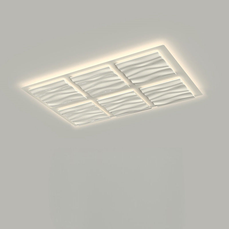 Zeitgenössische nordische geometrische Eisen-Aluminium-LED-Deckenleuchte mit bündiger Halterung für Schlafzimmer 