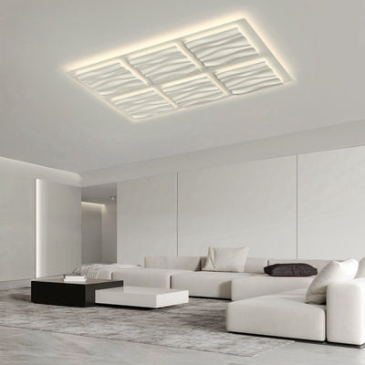 Zeitgenössische nordische geometrische Eisen-Aluminium-LED-Deckenleuchte mit bündiger Halterung für Schlafzimmer 