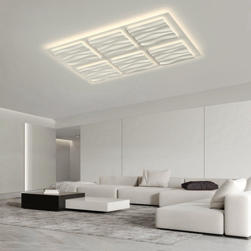 Zeitgenössische nordische geometrische Eisen-Aluminium-LED-Deckenleuchte mit bündiger Halterung für Schlafzimmer 
