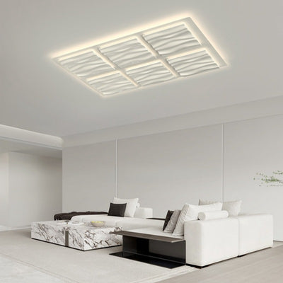 Zeitgenössische nordische geometrische Eisen-Aluminium-LED-Deckenleuchte mit bündiger Halterung für Schlafzimmer 