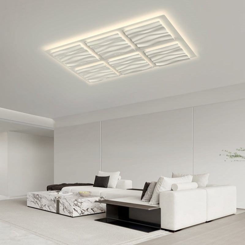 Zeitgenössische nordische geometrische Eisen-Aluminium-LED-Deckenleuchte mit bündiger Halterung für Schlafzimmer 