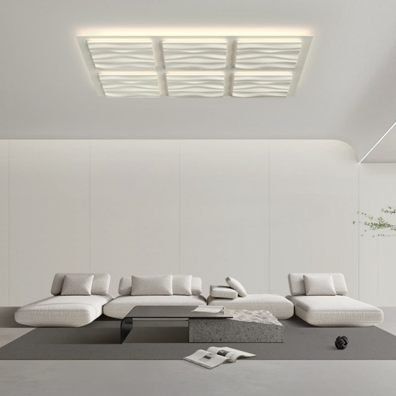 Zeitgenössische nordische geometrische Eisen-Aluminium-LED-Deckenleuchte mit bündiger Halterung für Schlafzimmer 