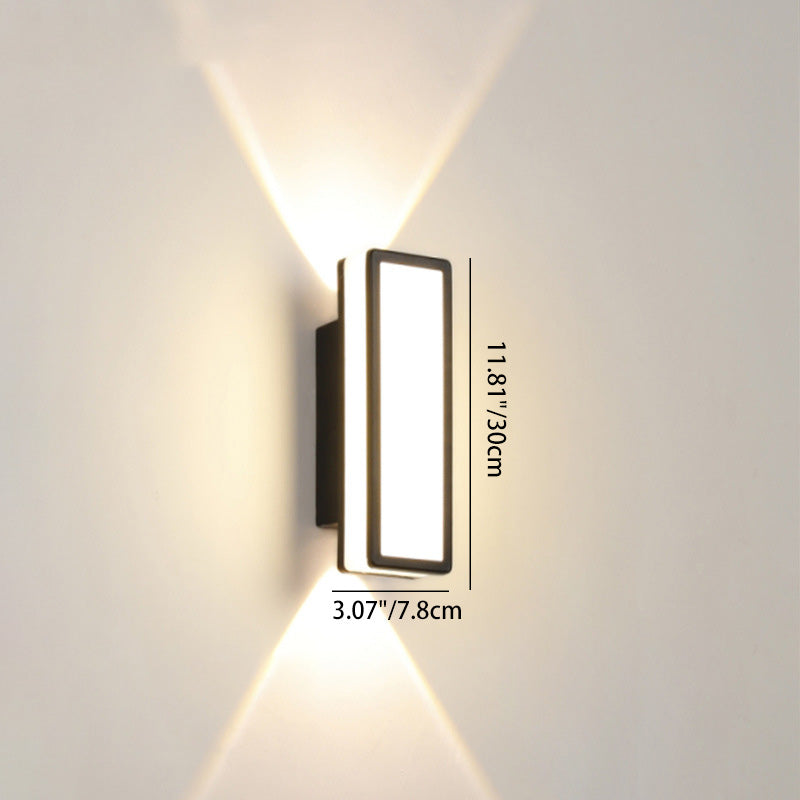 مصباح حائط LED مقاوم للماء من الألومنيوم والأكريليك بتصميم بسيط ومعاصر للفناء الخارجي 