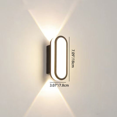 مصباح حائط LED مقاوم للماء من الألومنيوم والأكريليك بتصميم بسيط ومعاصر للفناء الخارجي 