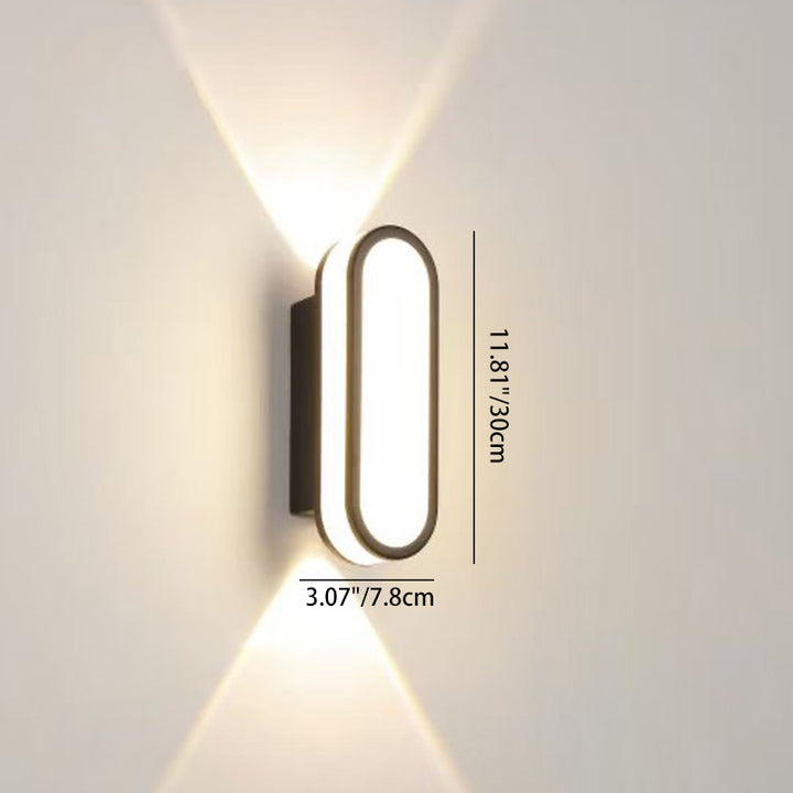 Applique murale étanche en aluminium acrylique LED de simplicité contemporaine pour patios extérieurs 