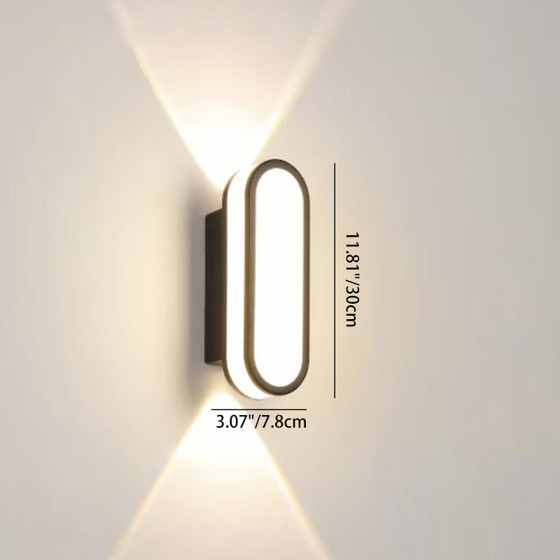مصباح حائط LED مقاوم للماء من الألومنيوم والأكريليك بتصميم بسيط ومعاصر للفناء الخارجي 