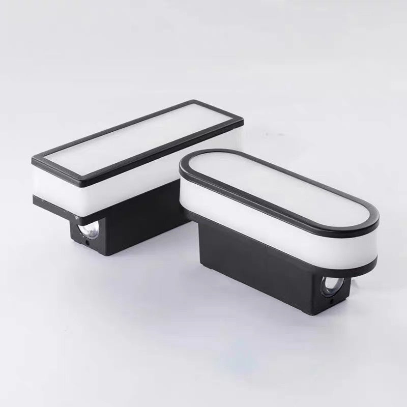 مصباح حائط LED مقاوم للماء من الألومنيوم والأكريليك بتصميم بسيط ومعاصر للفناء الخارجي 