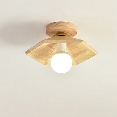 Plafonnier rond en bois minimaliste moderne à 1 lumière pour salon 