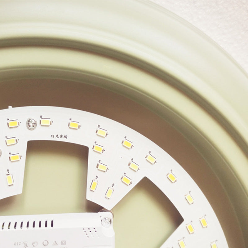 Luz de techo empotrada LED redonda de vidrio y hierro retro contemporáneo para dormitorio 