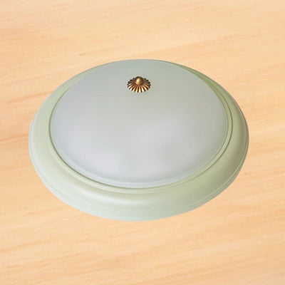 Luz de techo empotrada LED redonda de vidrio y hierro retro contemporáneo para dormitorio 