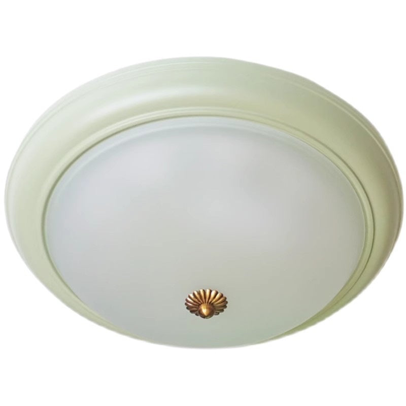 Luz de techo empotrada LED redonda de vidrio y hierro retro contemporáneo para dormitorio 