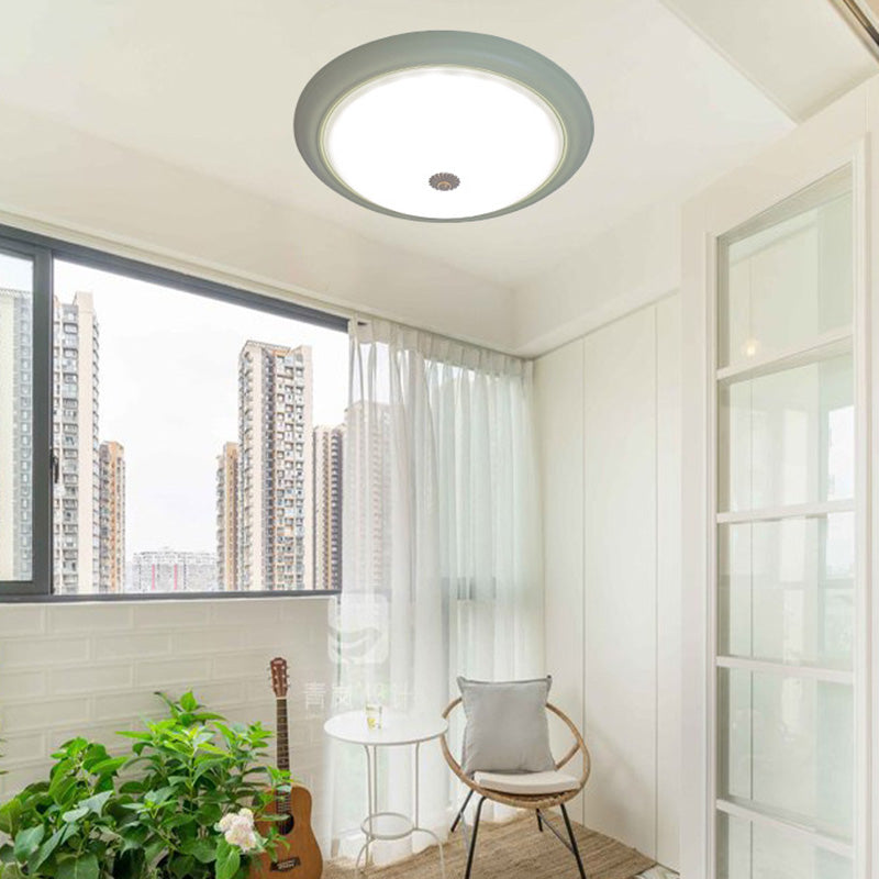 Luz de techo empotrada LED redonda de vidrio y hierro retro contemporáneo para dormitorio 