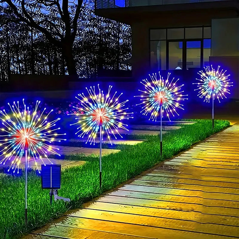 Moderne Art Deco Edelstahl Solar-Löwenzahn-förmige 60/90/120/150/200 Lichter Outdoor Rasen Boden Einstecklicht für Garten 