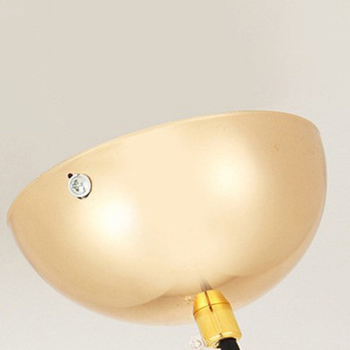 Suspension contemporaine nordique en verre et fer rond à 1 lumière pour salon 