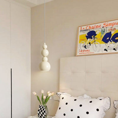 Lámpara colgante de 1 luz en forma de calabaza de hierro creativo contemporáneo para dormitorio 