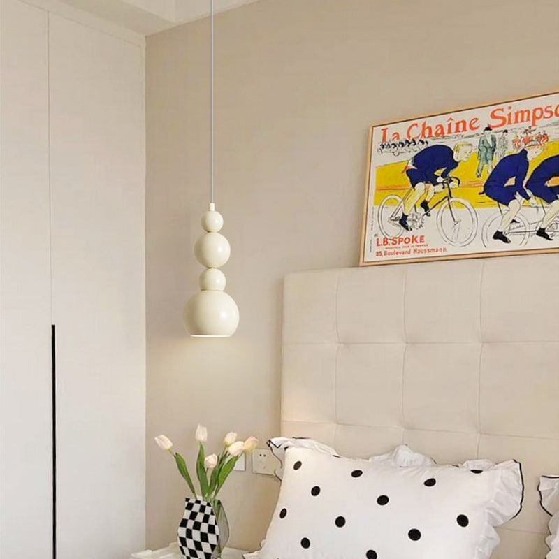 Lámpara colgante de 1 luz en forma de calabaza de hierro creativo contemporáneo para dormitorio 