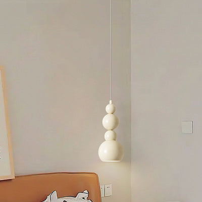 Lámpara colgante de 1 luz en forma de calabaza de hierro creativo contemporáneo para dormitorio 