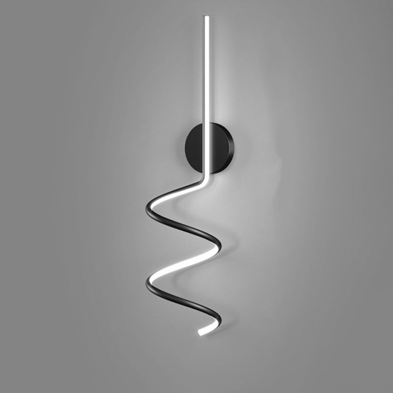 Modern Simplicity Aluminum Iron Long Curved Line LED Wall Sconce Lamp For Bedroom