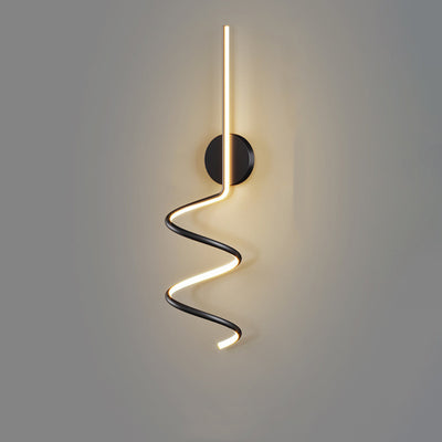 Modern Simplicity Aluminum Iron Long Curved Line LED Wall Sconce Lamp For Bedroom