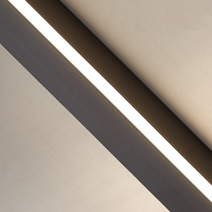 Moderne minimalistische LED-Wandleuchte aus Aluminium und Acryl in langer Streifenform für das Wohnzimmer 
