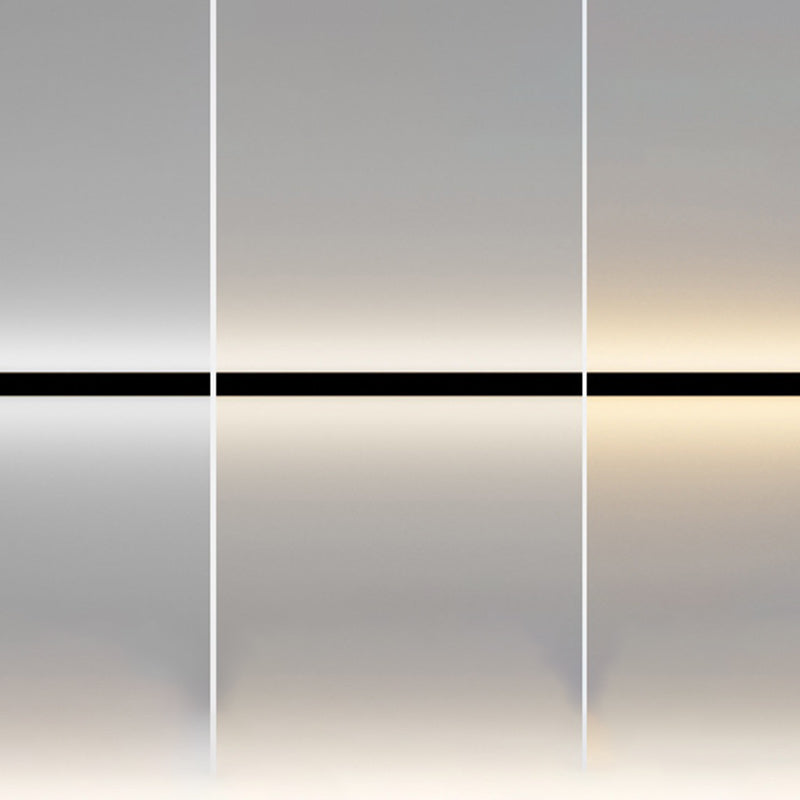 Moderne minimalistische LED-Wandleuchte aus Aluminium und Acryl in langer Streifenform für das Wohnzimmer 