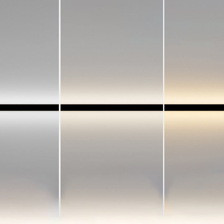 Moderne minimalistische LED-Wandleuchte aus Aluminium und Acryl in langer Streifenform für das Wohnzimmer 