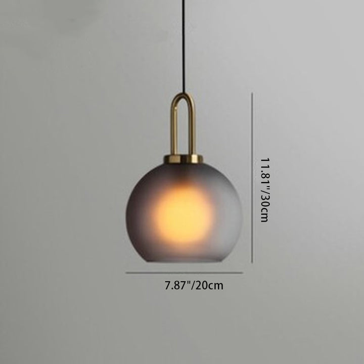 Lustre suspendu à 1 lumière en verre transparent cuivre nordique contemporain pour salon 