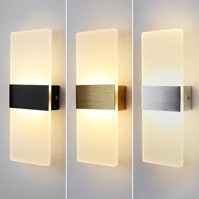 Modern Simplicity Acrylic Aluminum Rectangle LED Wall Sconce Lamp For Living Room