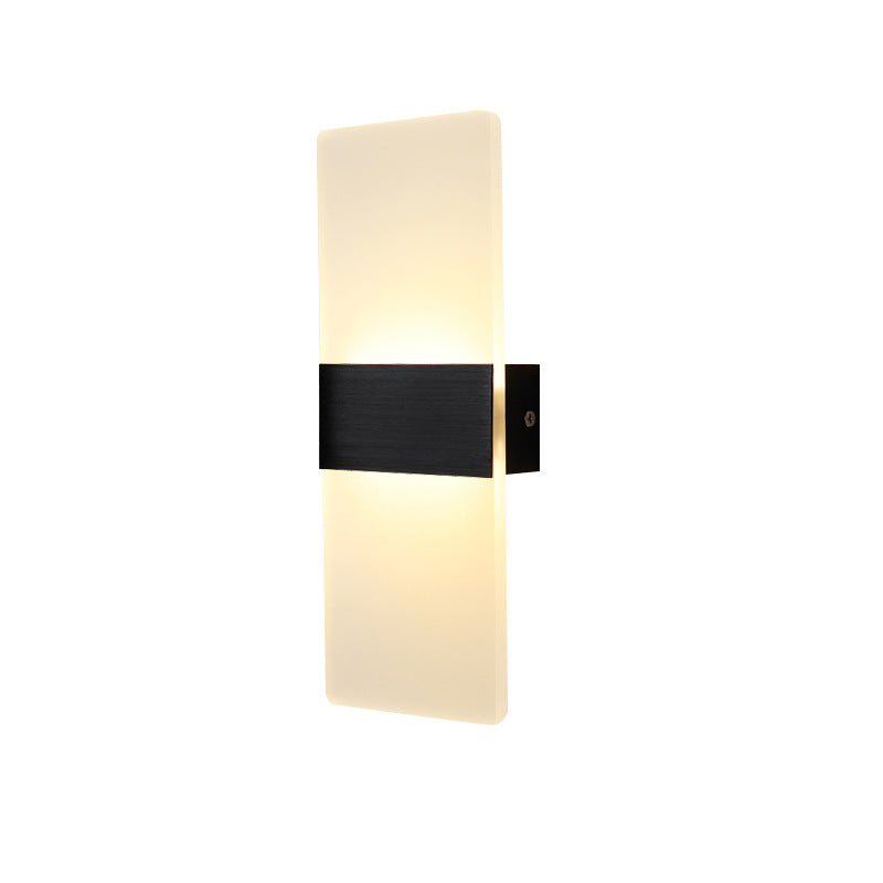 Moderne Einfachheit Acryl Aluminium Rechteck LED Wandleuchte Lampe für Wohnzimmer 