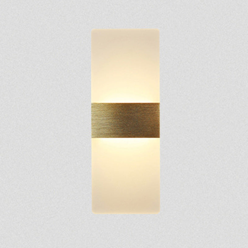 Moderne Einfachheit Acryl Aluminium Rechteck LED Wandleuchte Lampe für Wohnzimmer 