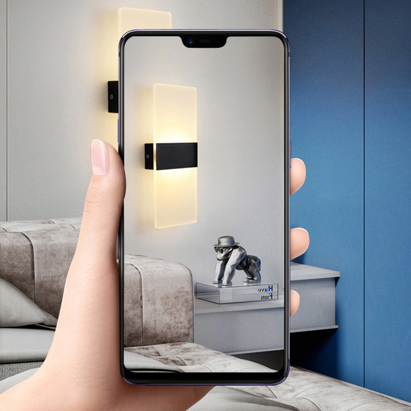 Modern Simplicity Acrylic Aluminum Rectangle LED Wall Sconce Lamp For Living Room