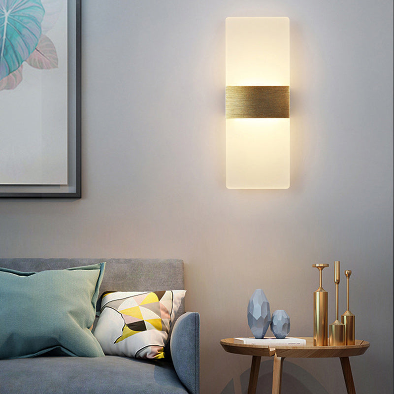 Modern Simplicity Acrylic Aluminum Rectangle LED Wall Sconce Lamp For Living Room