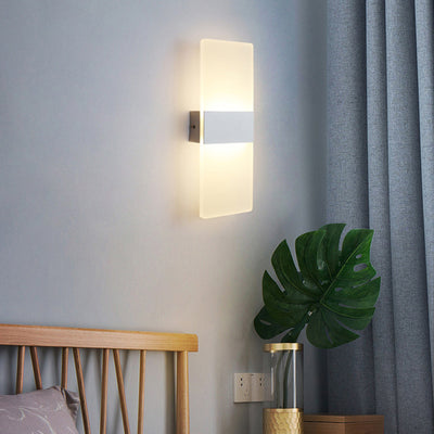 Modern Simplicity Acrylic Aluminum Rectangle LED Wall Sconce Lamp For Living Room
