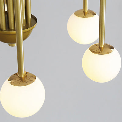 Chandelier contemporain en fer et verre nordique à 6 lumières pour salon 