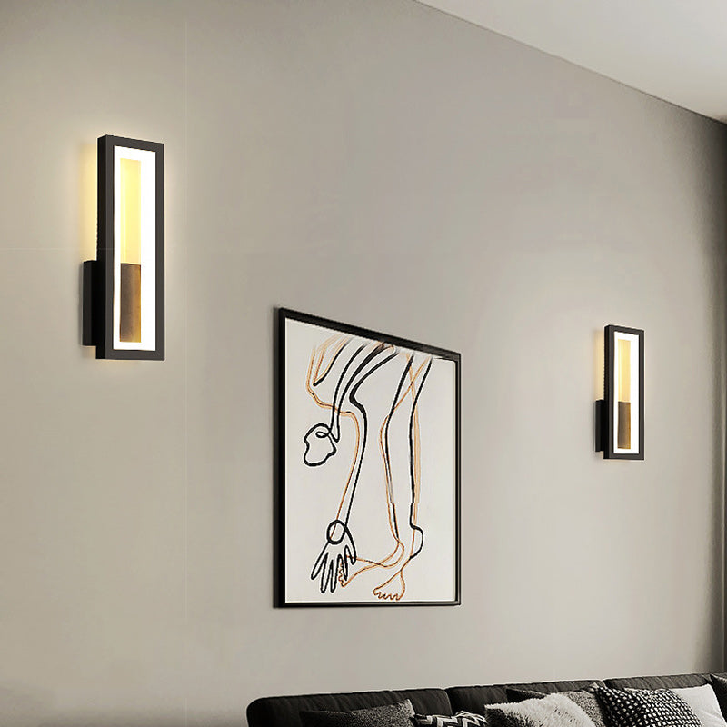 Moderno Minimalista Lámpara Aplique de Pared LED de Aluminio Acrílico Rectangular Para Dormitorio 