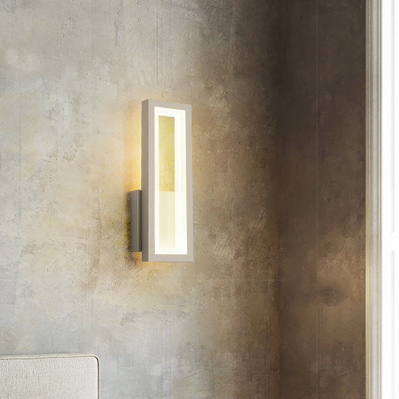 Moderno Minimalista Lámpara Aplique de Pared LED de Aluminio Acrílico Rectangular Para Dormitorio 