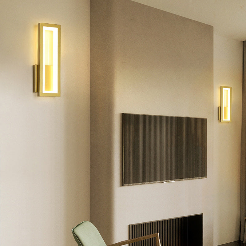 Moderno Minimalista Lámpara Aplique de Pared LED de Aluminio Acrílico Rectangular Para Dormitorio 