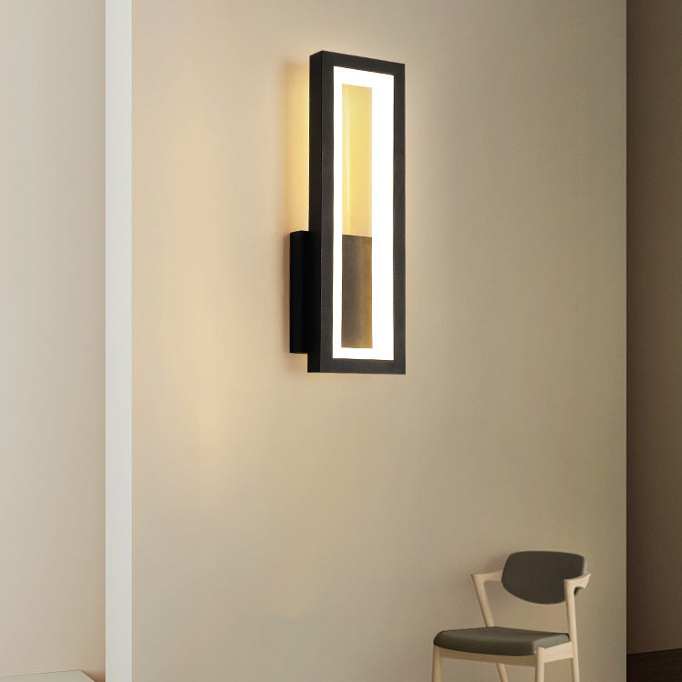 Moderno Minimalista Lámpara Aplique de Pared LED de Aluminio Acrílico Rectangular Para Dormitorio 