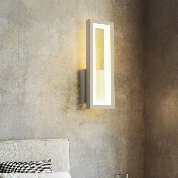 Moderno Minimalista Lámpara Aplique de Pared LED de Aluminio Acrílico Rectangular Para Dormitorio 