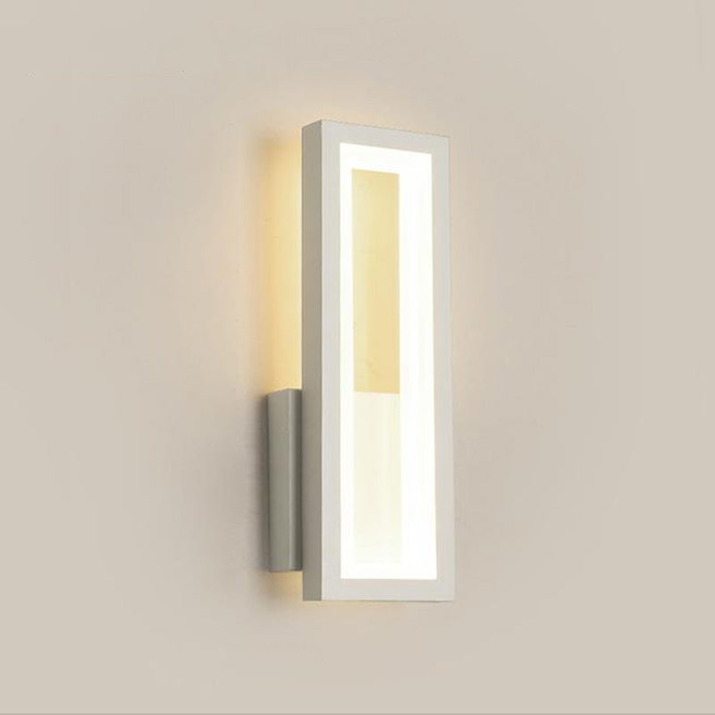 Moderno Minimalista Lámpara Aplique de Pared LED de Aluminio Acrílico Rectangular Para Dormitorio 