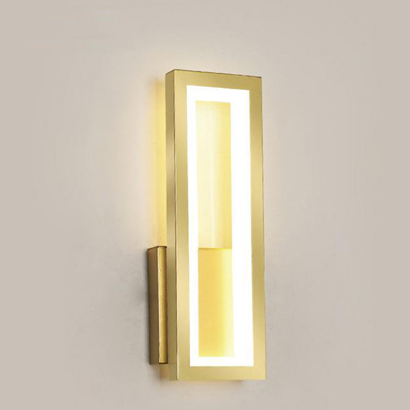 Moderno Minimalista Lámpara Aplique de Pared LED de Aluminio Acrílico Rectangular Para Dormitorio 
