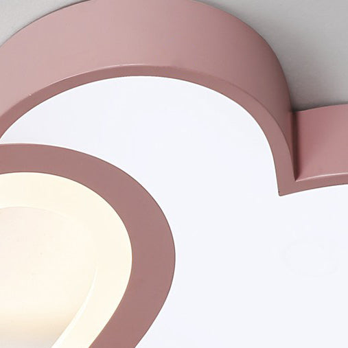 Luz de techo empotrada LED de hierro acrílico con corazones dobles superpuestos creativos contemporáneos para dormitorio 